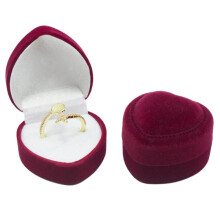 Romantic Wedding Love Heart Shaped Ring Box High-end Velvet Jewelry Box Earring Jewelry Packaging Case Valentine's Day Gift Box