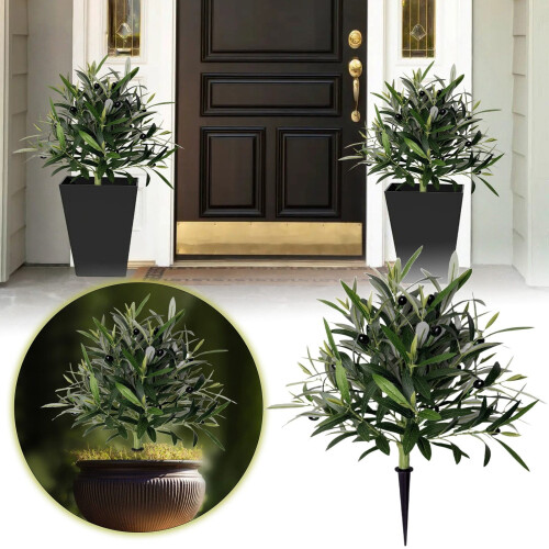 Artificial Olive Topiary Ball Tree 21.65 in UV-Resistant