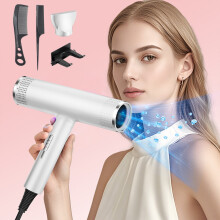 Portable Hair Dryer Set with Nozzle, 2 Combos & Holder—Adjustable Airflow, Fast Drying, Compatible with Travel Use