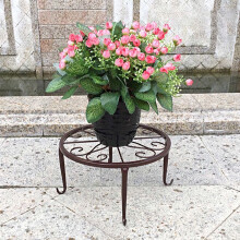 Heavy-Duty Metal Flower Pot Stand – Indoor/Outdoor, Round, Supports 300 lbs, 12.4" Diameter, Compatible with Standard Pots