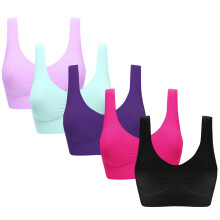 5PCS Compression Sports Bras Women's Sport Bras Womens Yoga Tops Sports Bra Women Sports Bra with Support(Black)