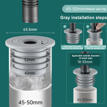 Pipe Seal Washing Machine Drain Pipe Seal Deodorant Seal Pipe Seal Gray Silicone Telescopic Sewer Pipe Accessories