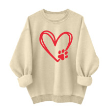 Valentinstag-Sweatshirt für Damen mit Herzprint, langärmelig
