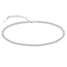 Mariner-Fußkettchen aus 925er Sterlingsilber, 3 mm flache Kette