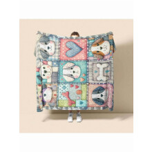 Dog Quilt Blanket Flannel All-Season Throw 50x60 in