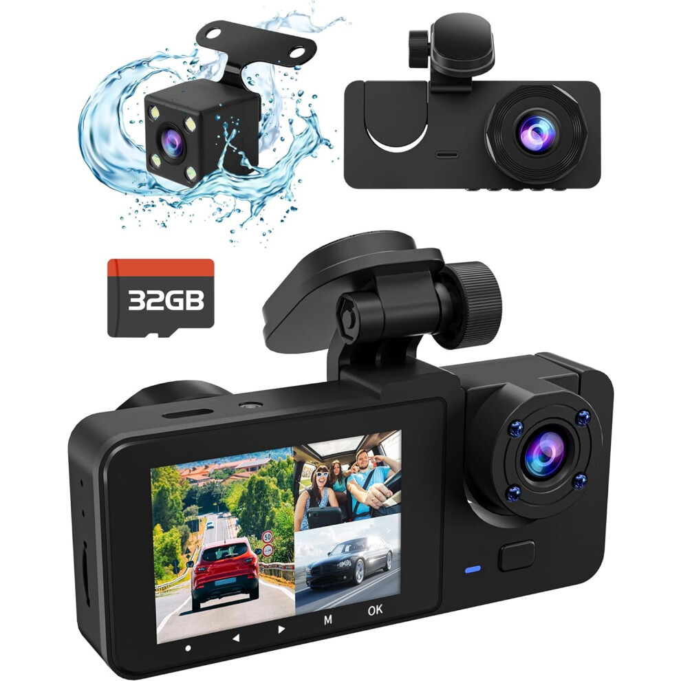 Dash Cam 3-Channel 4K+1080P With Rear Camera 32Gb 937196024704