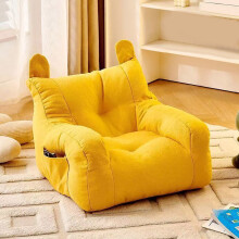 Sofá infantil multicolor, sillón suave con cremallera y espacio de almacenamiento.