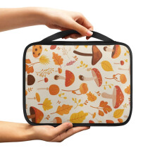 Mushroom Leaf Print Bible Case for Women – Large, Sturdy, Waterproof Bible Cover with Handle, Compatible with Standard Bibles