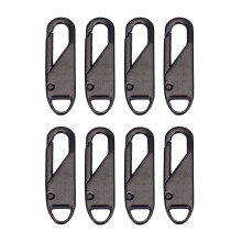Zipper Pull Replacement Kit Black Metal Slider Tabs