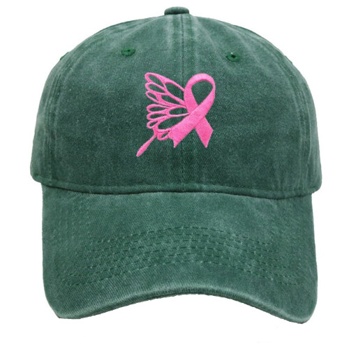 Casquette unisexe à ruban rose, vert foncé, ajustable