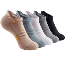 Womens Ankle Anti-Blister Thick Cushioned Gym Socks, Fashionable Wicking Athletic Running Socks 5 Pairs
