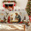 Vintage Nativity Tree Christmas Tablecloth Polyester 55x100 1