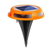 Solar Garden Ground Lights — 4.4in D x 5.1in H, IP68 Waterproof, Auto On/Off, 7 Color Changing, for Lawn Pathway Landscape Lighting(Orange)