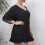 Transparentes Damen-Überwurfkleid mit Rüschenbündchen 8