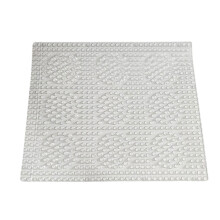 Non-Slip Square Bath Mat with Suction Cups, Soft Textured Surface, Quick Drying, Durable PVC, 21 x 21 Inches, Clear White