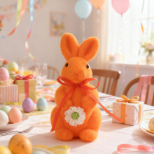 Easter Bunny Flocked Simulated Flocked RaBbit Ornament Easter Gift Toy Festival Decoration Ornaments
