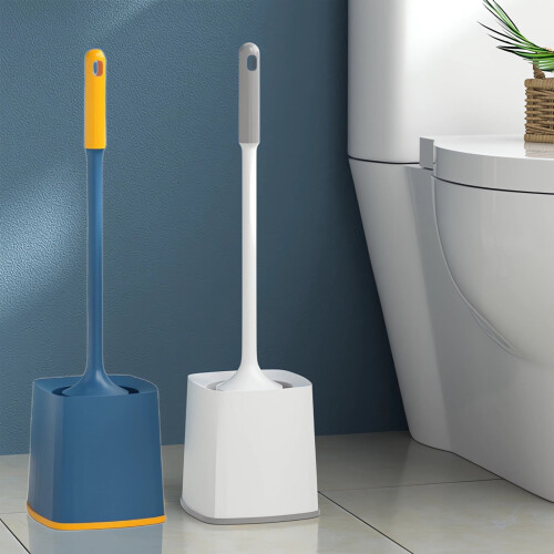 Escova de vaso sanitário com cabo e base extensíveis em 360