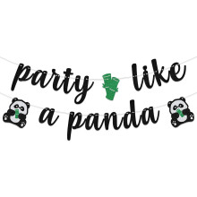 Meirge Cóisire Panda Téama Ainmhithe Gleoite Dubh Glas Airgead