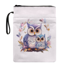 Retro boekenhoes draagtas met handvat, polyester, 11,4 x