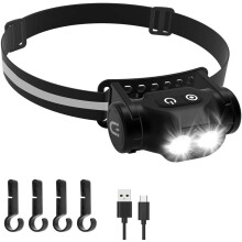 Wiederaufladbare LED-Stirnlampe mit Magnetverschluss und 4 Modi