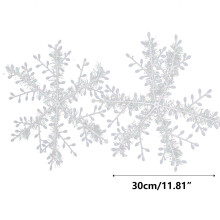 Christmas Snowflake String Ornaments White Set 12 pcs