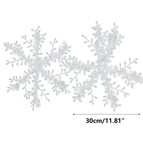 Christmas Snowflake String Ornaments White Set 12 pcs