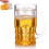 Double-layer plastic beer mug with handle freezer-safe 400ml 1