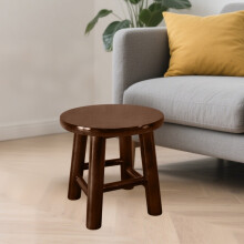 Tabouret nain rond en chêne massif (1 pièce)