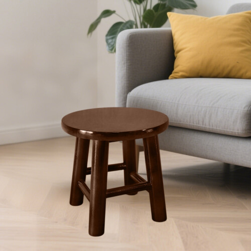 Tabouret nain rond en chêne massif (1 pièce)