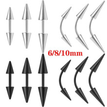 Rechte barbell van chirurgisch staal 1,2 mm  6 mm