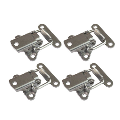 Fjärilsspänne i rostfritt stål, 4-pack, silver