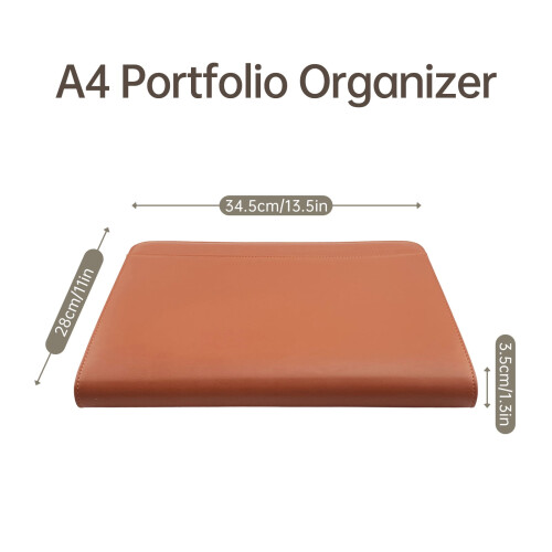 Καφέ Δερμάτινο Padfolio PU με Φερμουάρ1 1