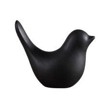 Black and White Ceramic Bird Ornament – Modern Minimalist
