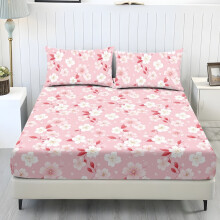 Cooling Bed Sheet Set Pink Cherry Blossom 3-Pc