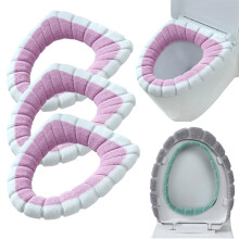 Toilet Seat Cushion - Soft, Thicker, Warmer Washable Covers - Home Reusable Toilet Seat Cover Pads (Pink, 3Pack)