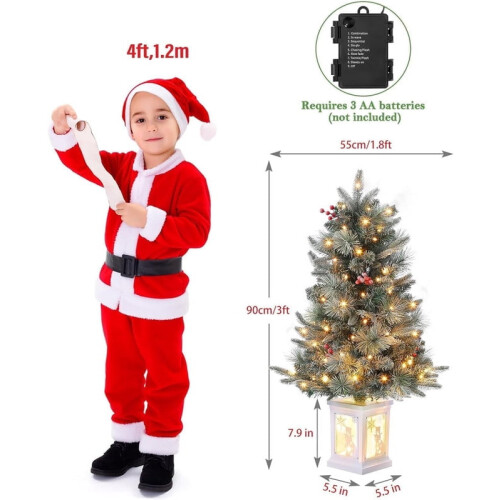 Flocked Fiber Optic Christmas Tree 3 ft to 4.5 ft 1