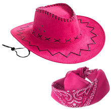 Kovbojský klobúk Bandana pre ženy ružovočervený