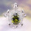 Sterling Silver Turtle Ring with Green Opal 6