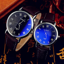 Men's Watch White Dial Brown Strap