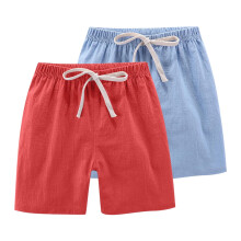 Kindersportshorts set van imitatie linnen met trekkoord, 2 stuks