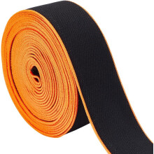 Black and Orange Edge Flat Elastic Band 1.5 Inch Wide Nylon
