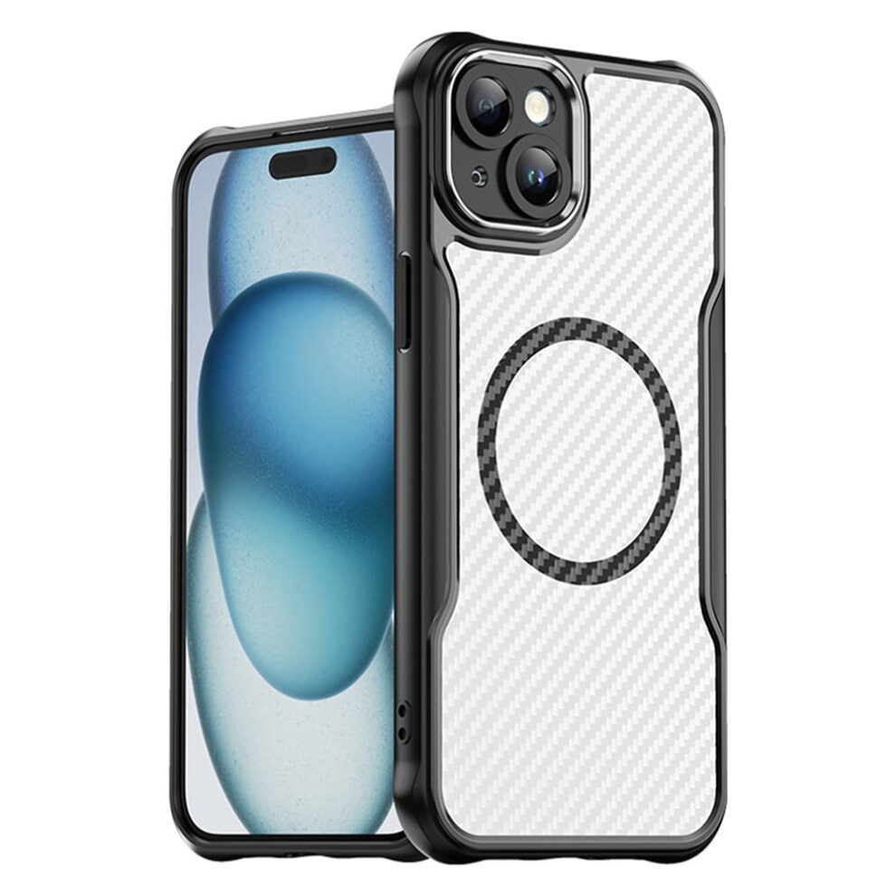 Carbon Fiber Magnetic Case For Iphone 15 Slim Black 919886099421