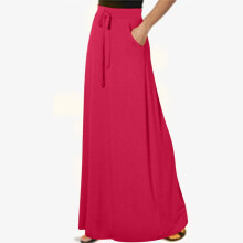 Damenkleid aus einfarbigem Rock mit elastischem Bund und Taschen