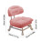 Plastic Backrest Swivel Stool with Wheels 50x35x32cm Orange 3