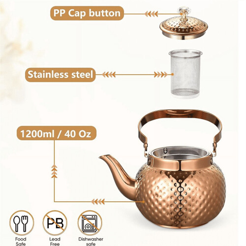 Théière avec infuseur, bronze, 1,2 L 1