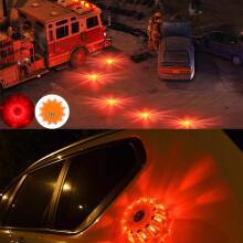 LED Road Flares Pack 3 Units 15 LEDs 9 Flash Modes