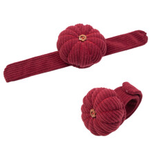 Pumpkin-Shaped Corduroy Wrist Pin Cushion 1 Piece