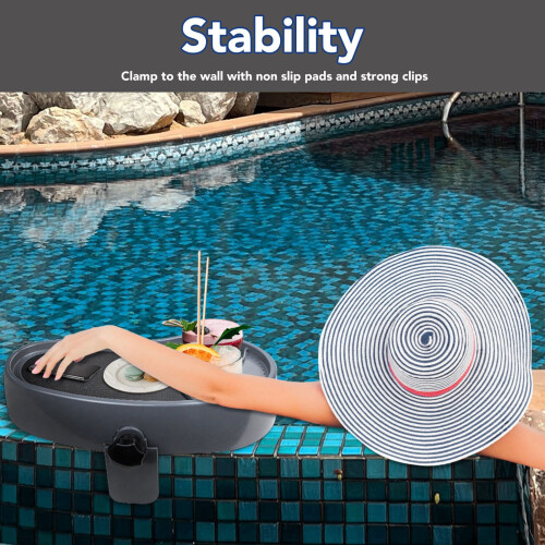 Verstelbare antislip dienblad voor jacuzzi met bekerhouder 1