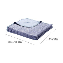 Ice Silk Cooling Blanket 60x50in Dark Blue 3-Layer
