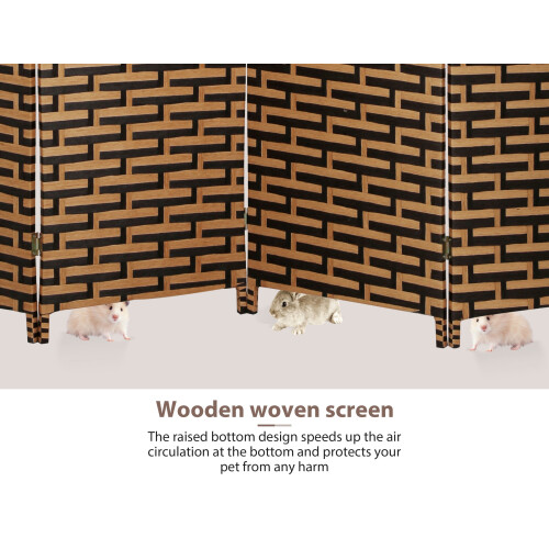 Room Divider 4-Panel Hand-Woven Folding Screen 6 ft 2